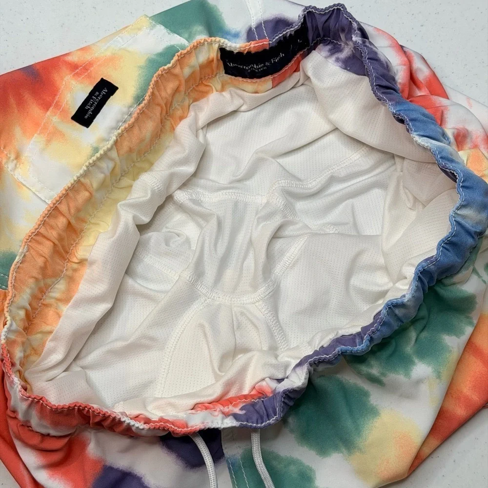 Abercrombie & Fitch Men's Spiral Tie Dye Swim Trunks L Shorts